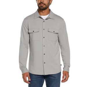 NWT Gap Men's Long Sleeve Knit Button Down Shirt Light Gray- Size XXL